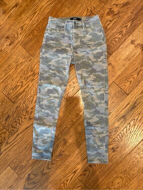 Hudson Jeans Olive and Gray Camo Skinny